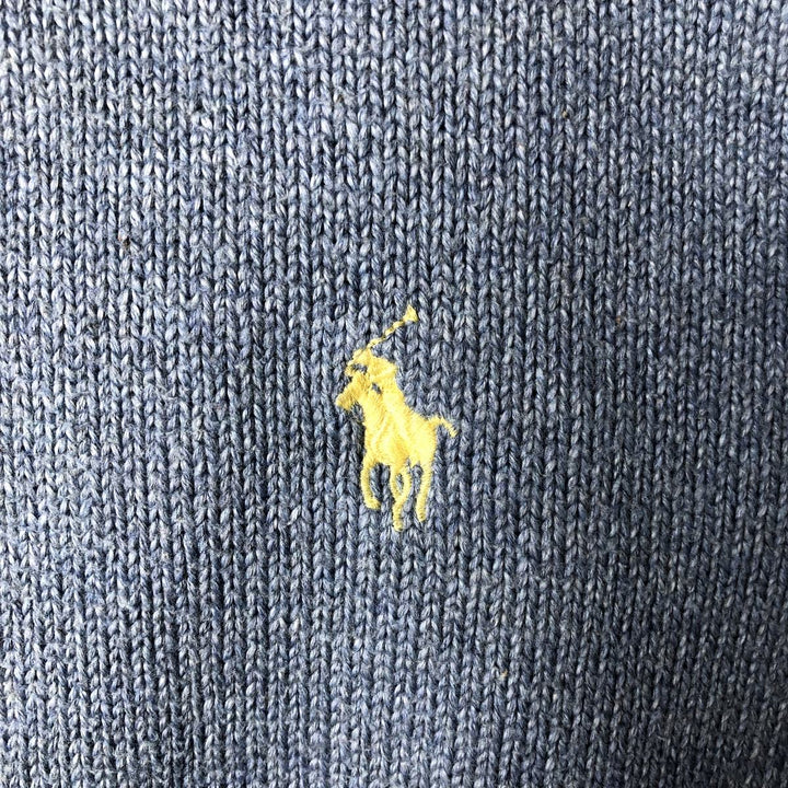 Ralph Lauren POLO by Ralph Lauren Cotton Knit Half Button Sweater Men's M cotton Blue type light blue Vintage Second Hand