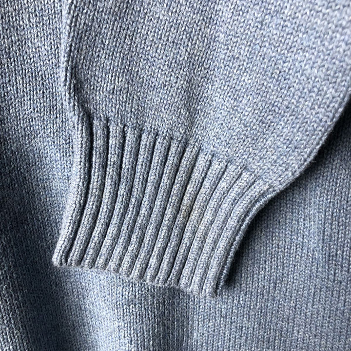 Ralph Lauren POLO by Ralph Lauren Cotton Knit Half Button Sweater Men's M cotton Blue type light blue Vintage Second Hand