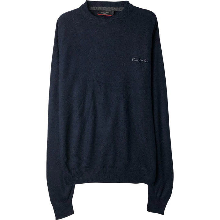 Pierre Cardin acrylic knit sweater, men's size M acrylic navy blue type Vintage Second Hand