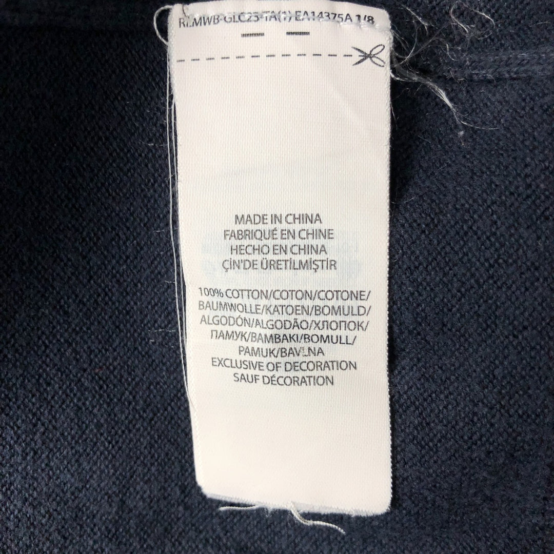 Ralph Lauren POLO RALPH LAUREN cotton knit sweater, women's size XL cotton navy blue type Vintage Second Hand