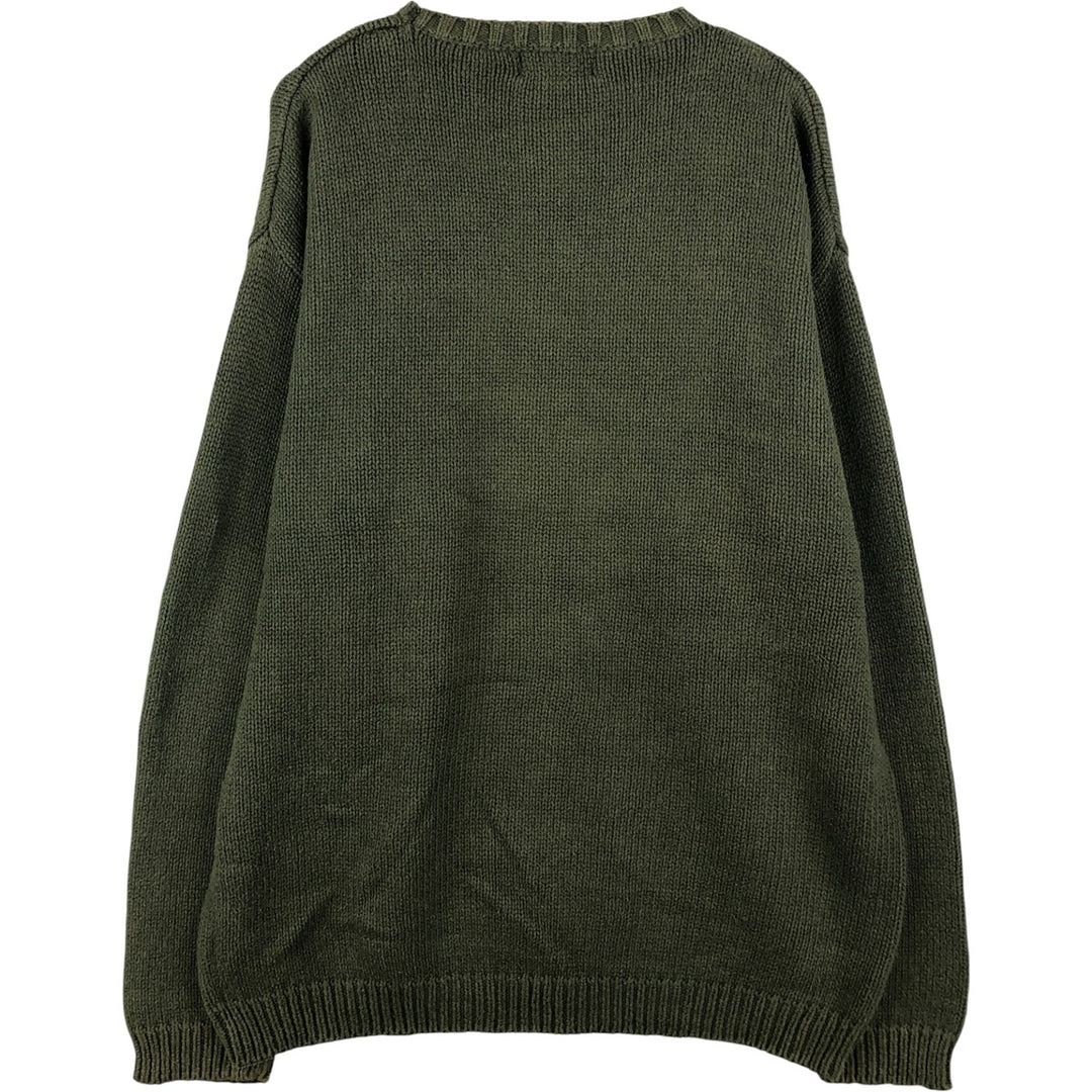 90'S Vintage Eddie Bauer Cotton Knit Sweater, Men's Size XL cotton Khaki type Vintage Second Hand