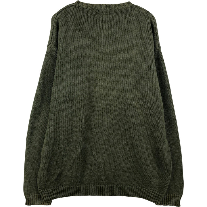 90'S Vintage Eddie Bauer Cotton Knit Sweater, Men's Size XL cotton Khaki type Vintage Second Hand