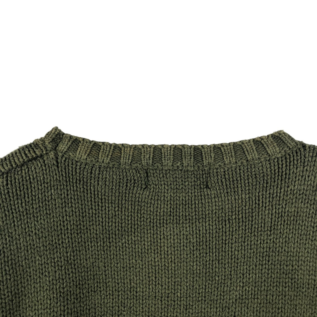 90'S Vintage Eddie Bauer Cotton Knit Sweater, Men's Size XL cotton Khaki type Vintage Second Hand