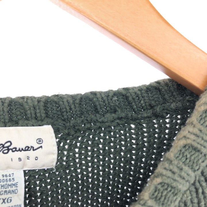 90'S Vintage Eddie Bauer Cotton Knit Sweater, Men's Size XL cotton Khaki type Vintage Second Hand