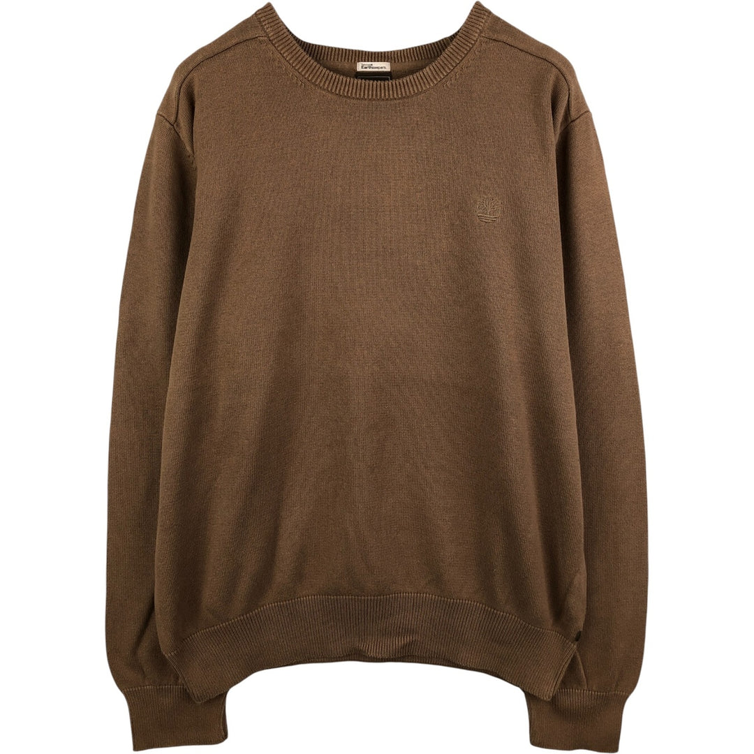 Timberland Men's Cotton Knit Sweater, Size XL cotton brown type Vintage Second Hand