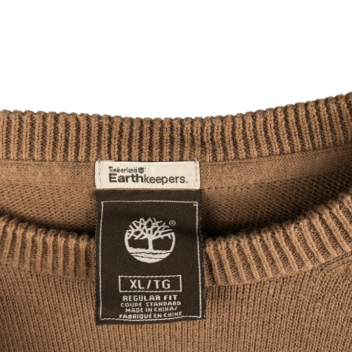Timberland Men's Cotton Knit Sweater, Size XL cotton brown type Vintage Second Hand
