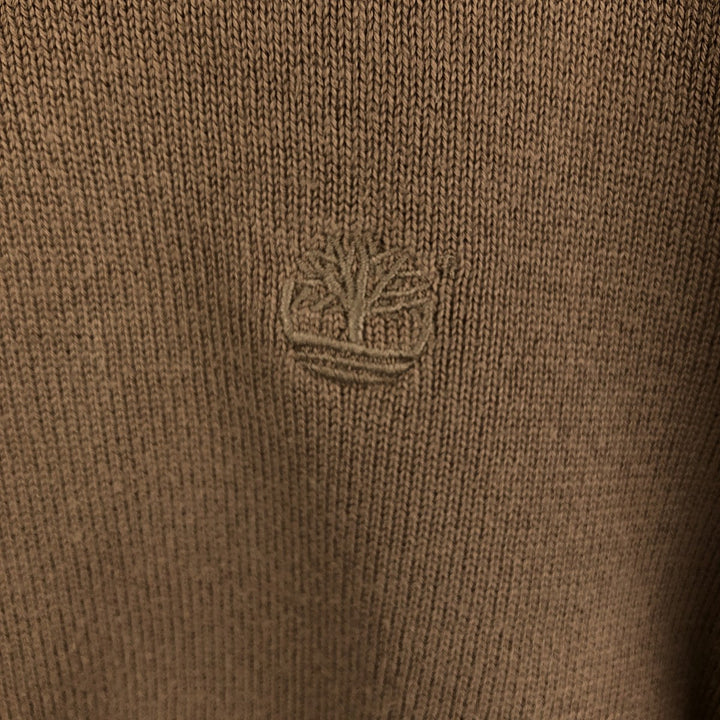 Timberland Men's Cotton Knit Sweater, Size XL cotton brown type Vintage Second Hand