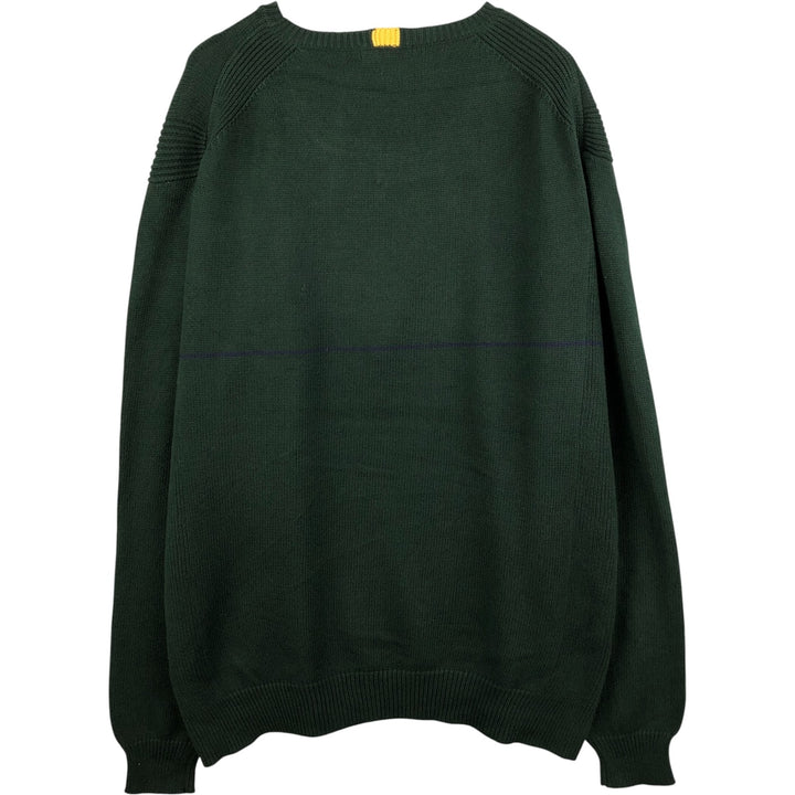 NAUTICA Cable Knit Cotton Sweater, Men's Size XL cotton Green type dark green Vintage Second Hand