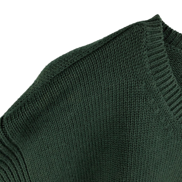 NAUTICA Cable Knit Cotton Sweater, Men's Size XL cotton Green type dark green Vintage Second Hand