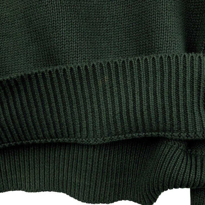 NAUTICA Cable Knit Cotton Sweater, Men's Size XL cotton Green type dark green Vintage Second Hand