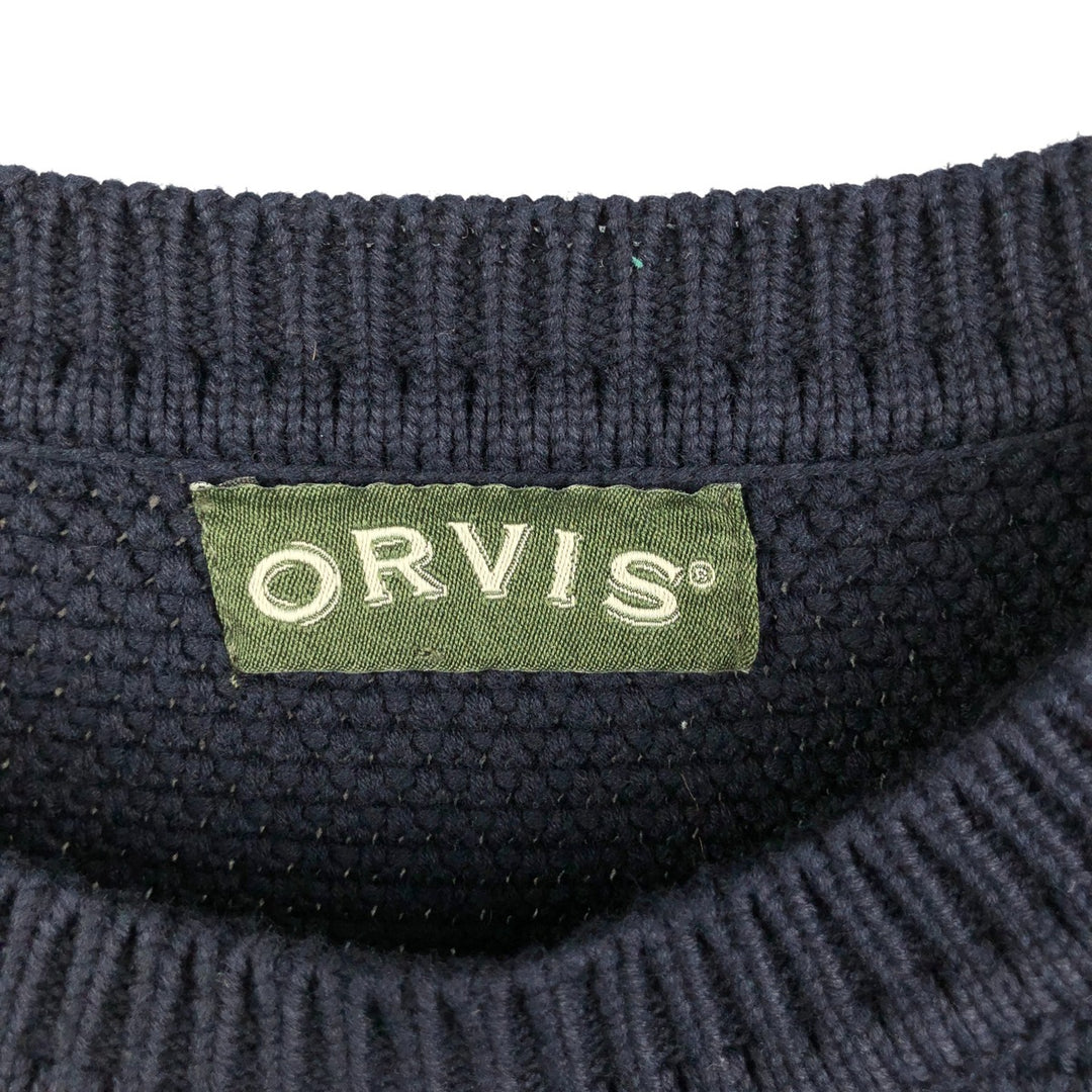 2000'S Orvis Cotton Knit Sweater, Men's Size XL cotton navy blue type Vintage Second Hand