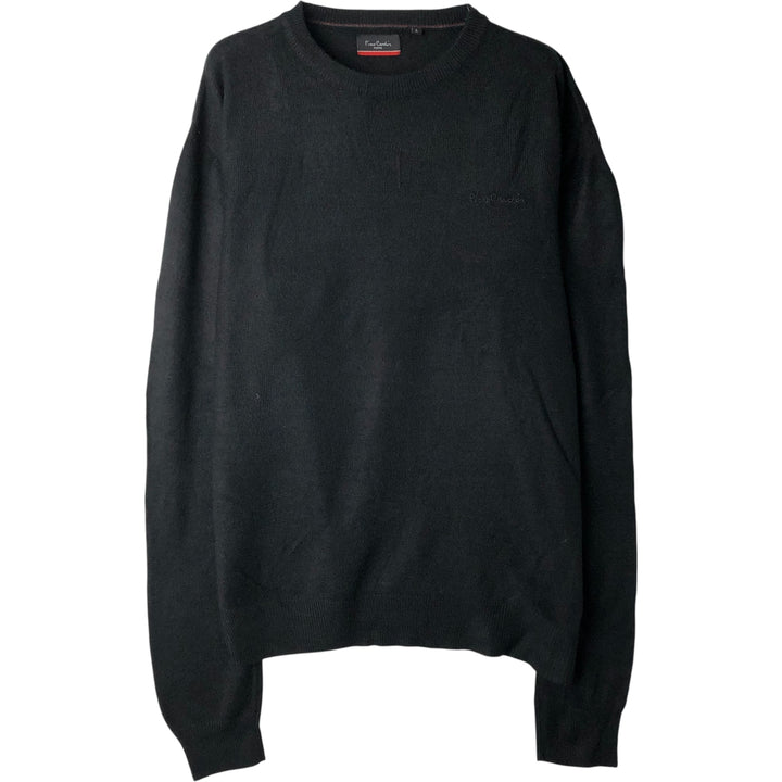 Pierre Cardin PARIS acrylic knit sweater, men's size L acrylic black type Vintage Second Hand