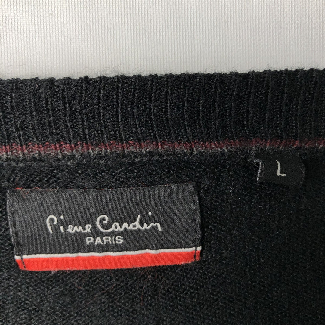 Pierre Cardin PARIS acrylic knit sweater, men's size L acrylic black type Vintage Second Hand