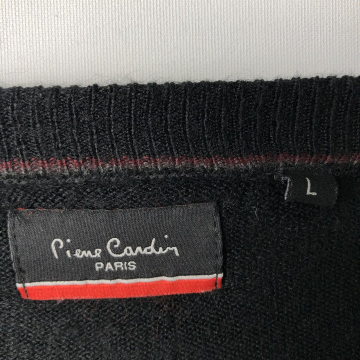 Pierre Cardin PARIS acrylic knit sweater, men's size L acrylic black type Vintage Second Hand
