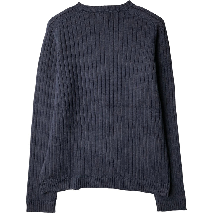 Ralph Lauren Jeans Company Ribbed Cotton Knit Sweater, Men's Size Small cotton navy blue type Vintage Second Hand