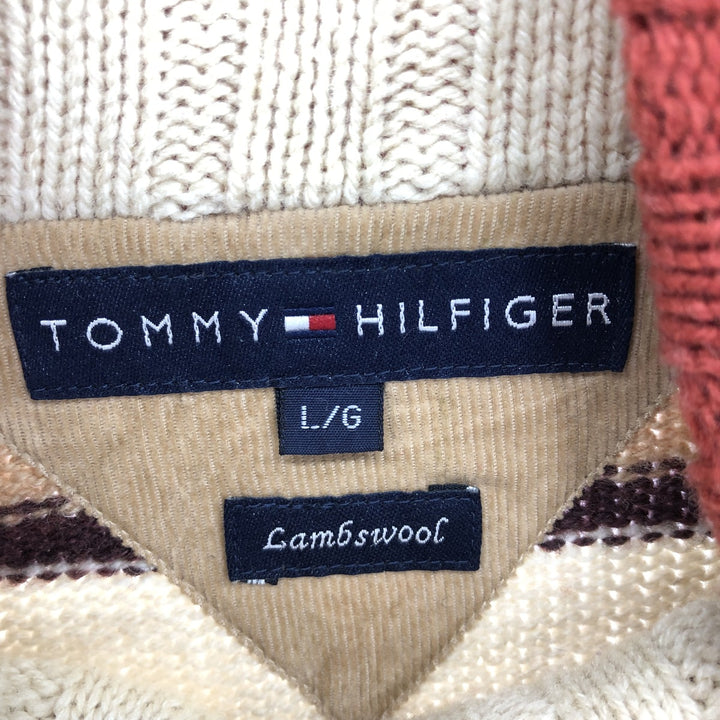 Tommy Hilfiger TOMMY HILFIGER Multi-border wool knit half-zip sweater Men's L size / eaa434819