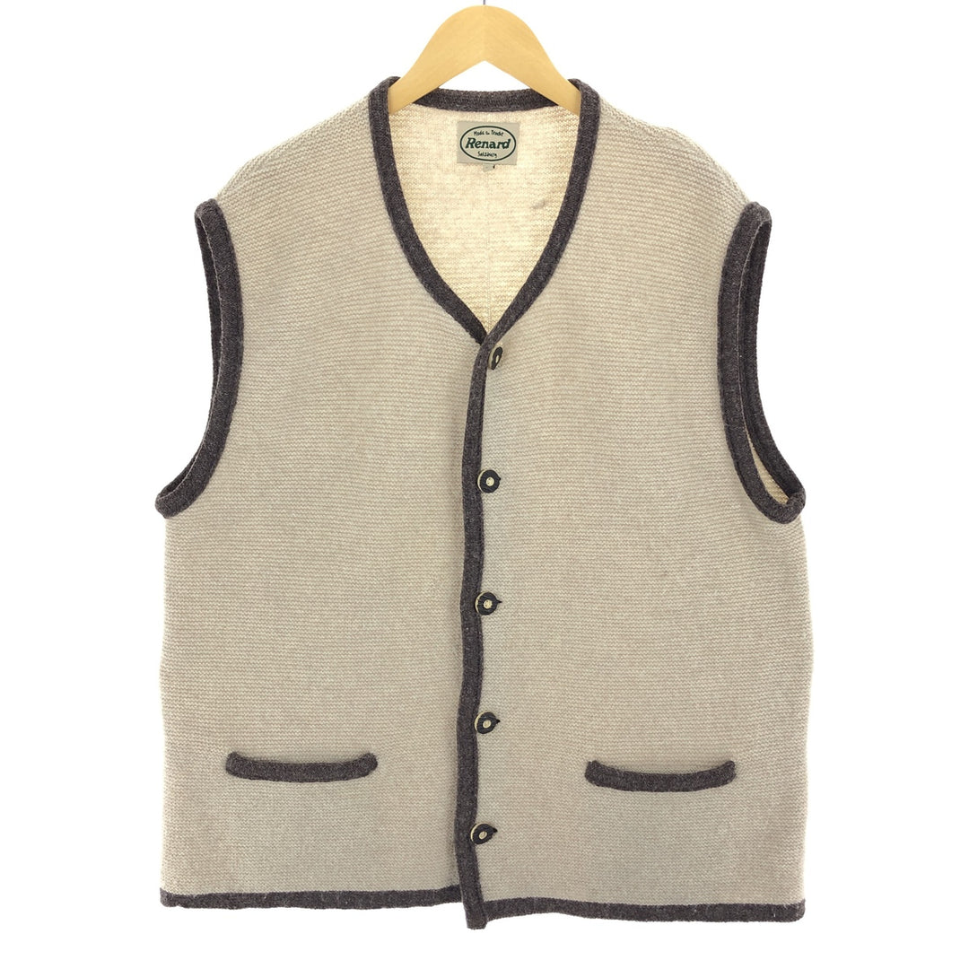 Renard Open Front Wool Knit Vest Men's XL Size /eaa434831