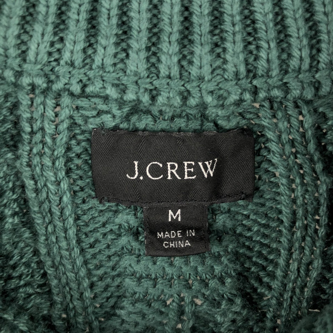 2000'S J.Crew cable knit cotton sweater, men's size M cotton green type Vintage Second Hand