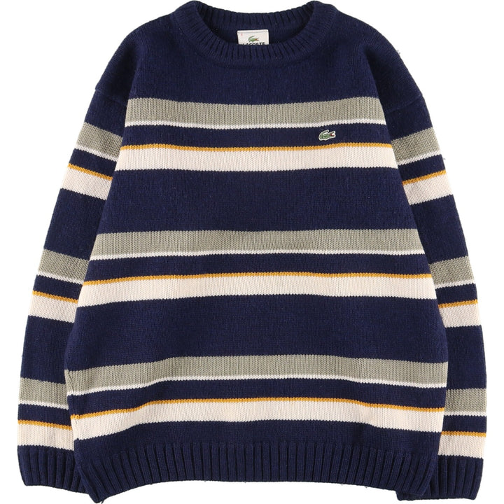 LACOSTE Border Pattern Acrylic x Wool Knit Sweater Size 6 Men's XL / eaa434862