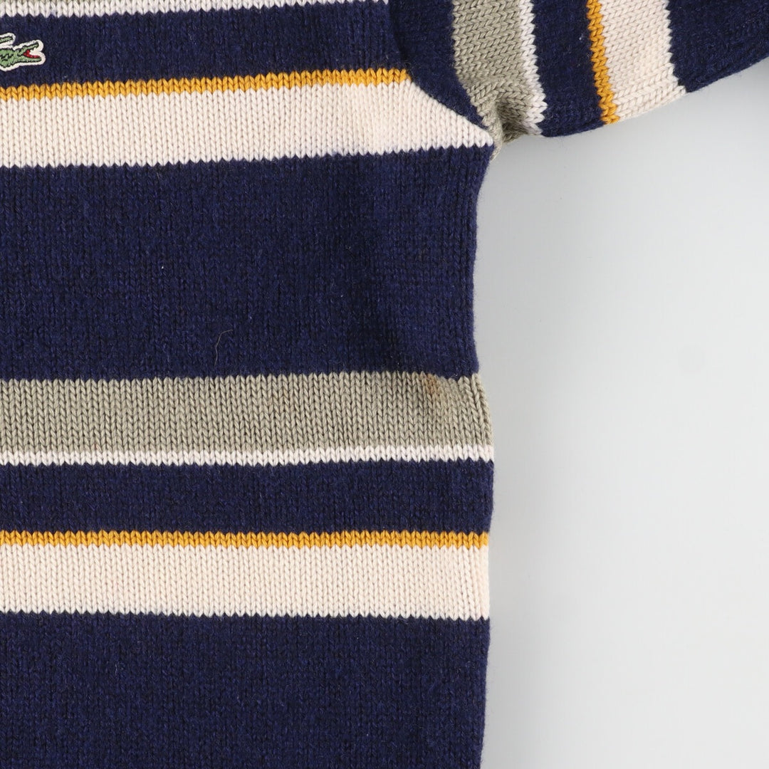 LACOSTE Border Pattern Acrylic x Wool Knit Sweater Size 6 Men's XL / eaa434862