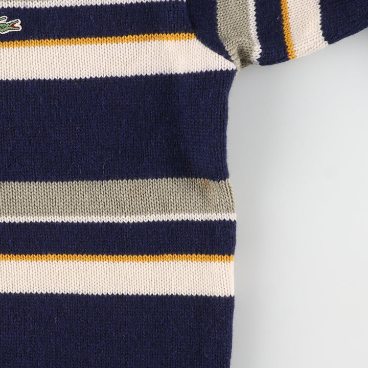 LACOSTE Border Pattern Acrylic x Wool Knit Sweater Size 6 Men's XL / eaa434862