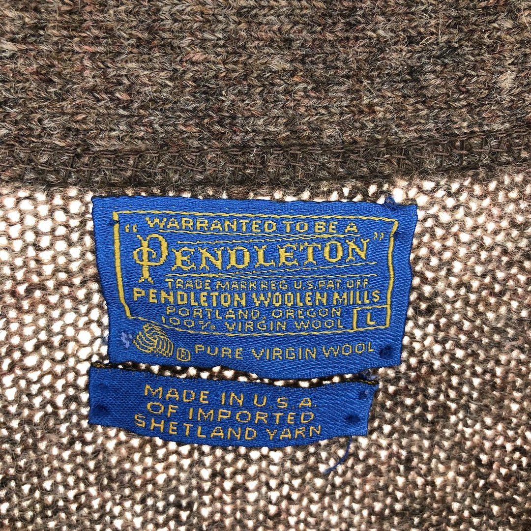 60'S Pendleton wool knit cardigan, made in USA, men's size L, vintage / eaa434879