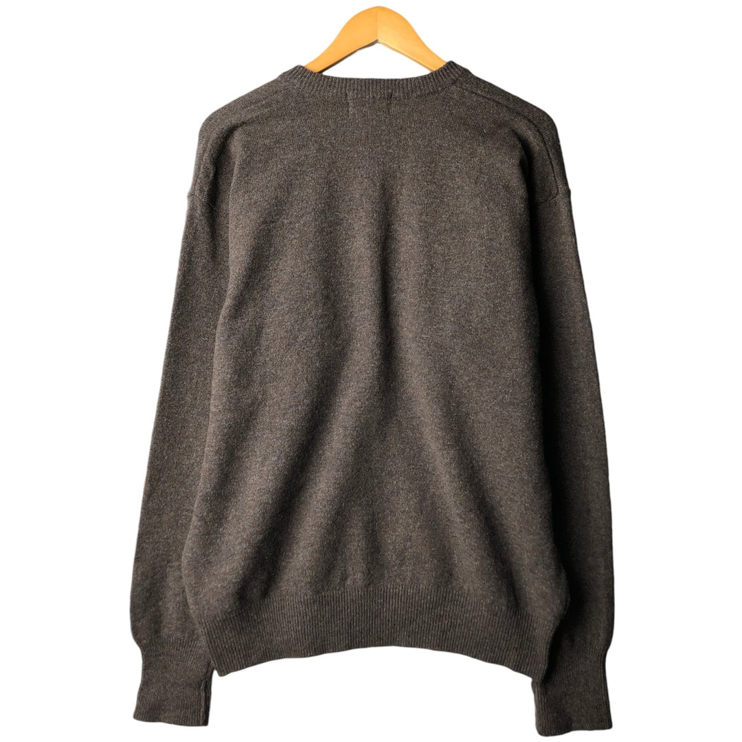 00'S Pendleton V-neck wool knit sweater, men's size L wool brown type Vintage Second Hand