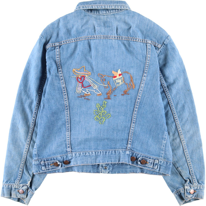 70'S ~ Maverick Back Embroidered Denim Jacket G-Jean Women's L Vintage / eaa435035