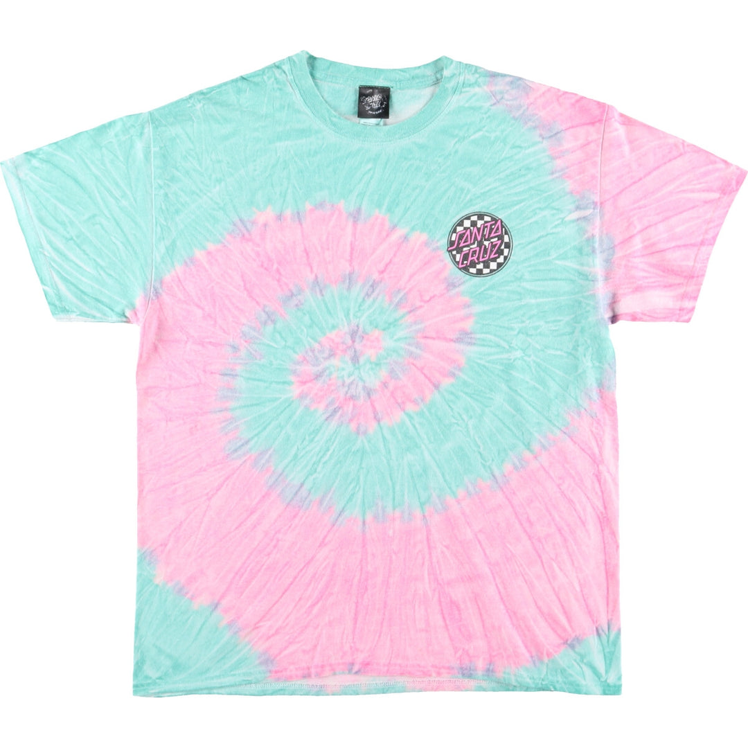 SANTA CRUZ Tie-dye Pattern Surf Skate T-shirt Men's L /eaa435043