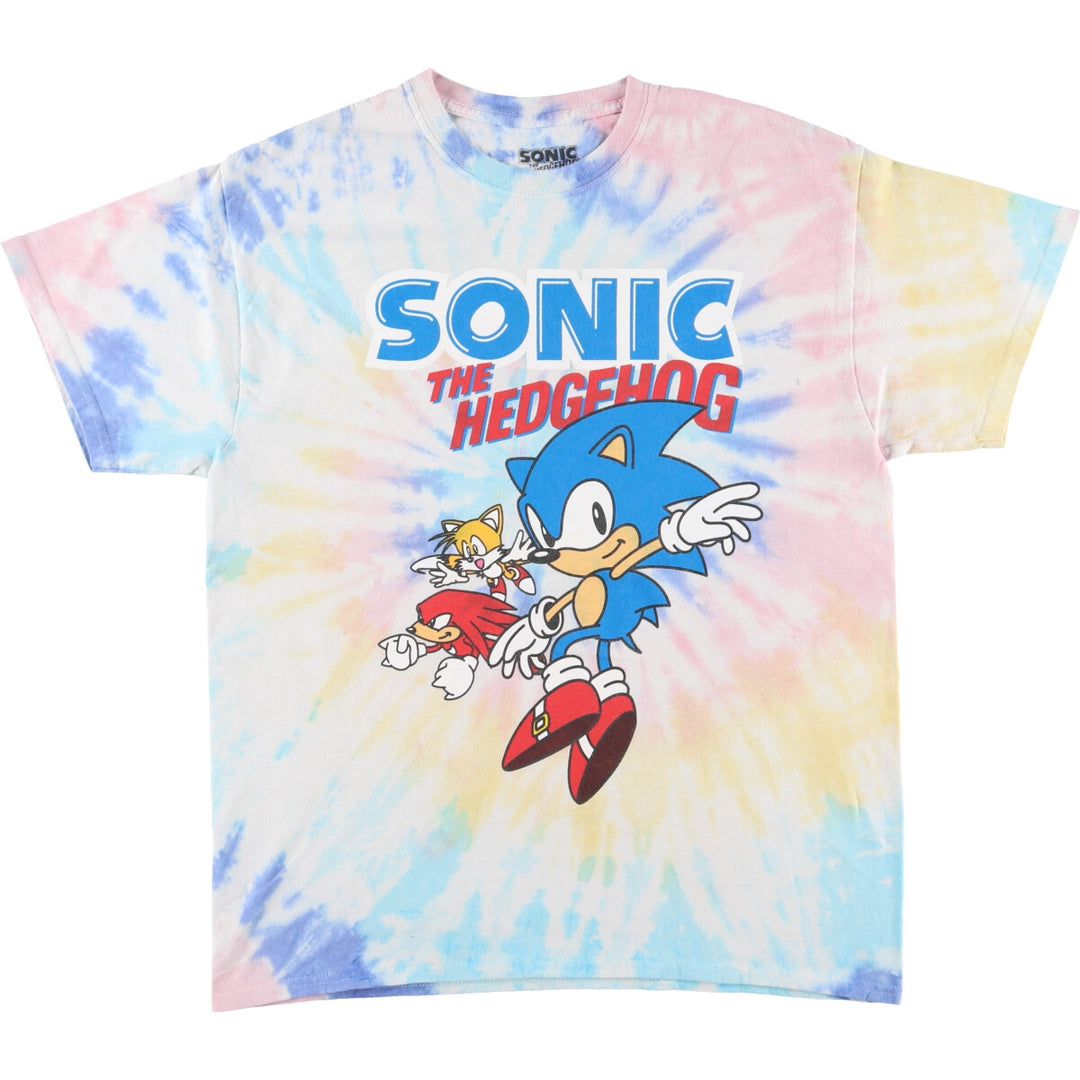 SONIC Sonic Tie-dye Pattern Character Print T-shirt Men's L /eaa435044