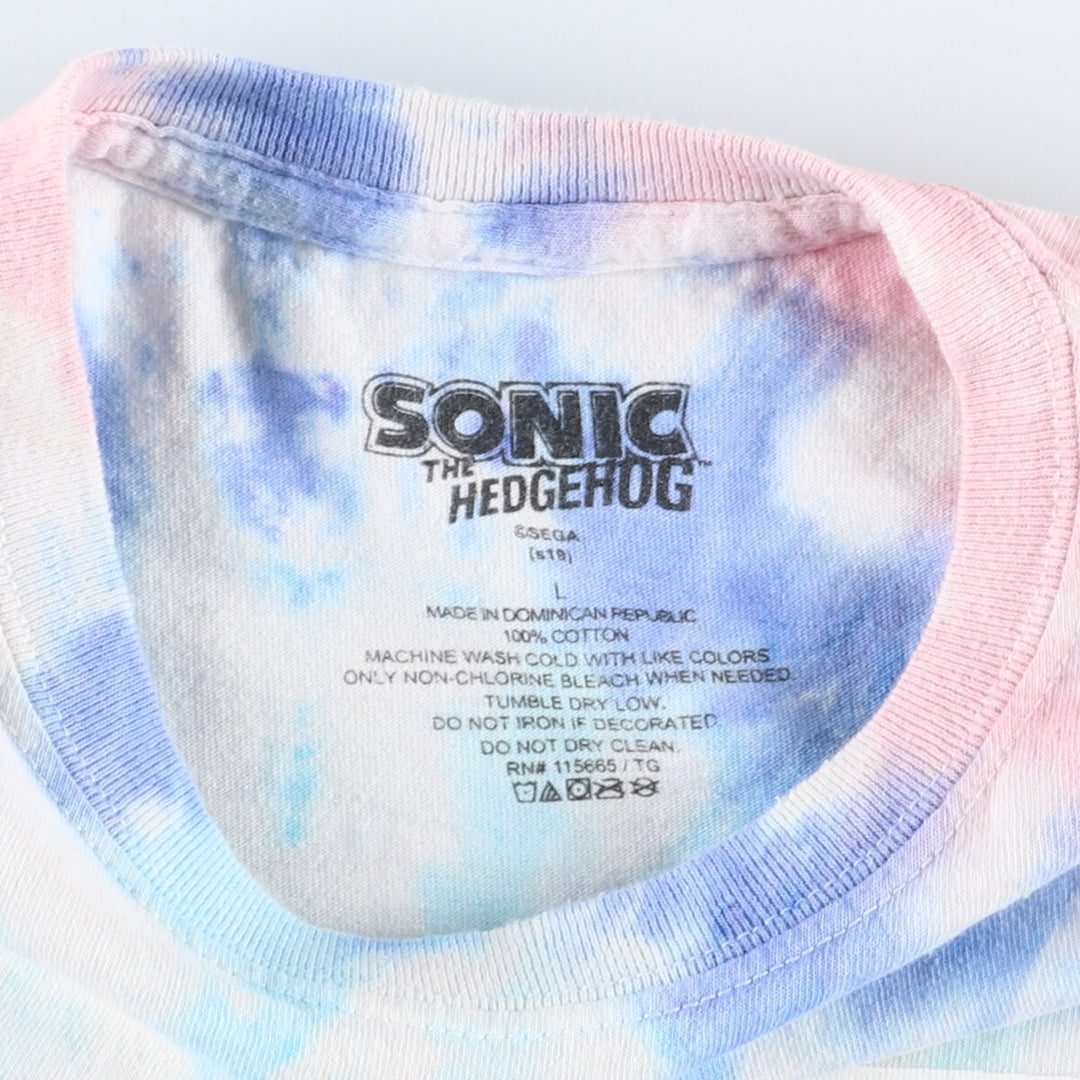 SONIC Sonic Tie-dye Pattern Character Print T-shirt Men's L /eaa435044