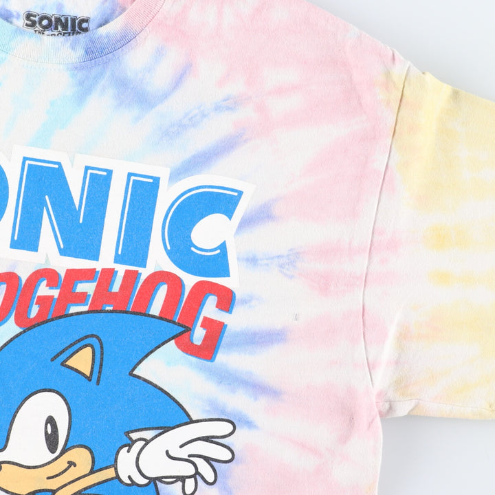 SONIC Sonic Tie-dye Pattern Character Print T-shirt Men's L /eaa435044