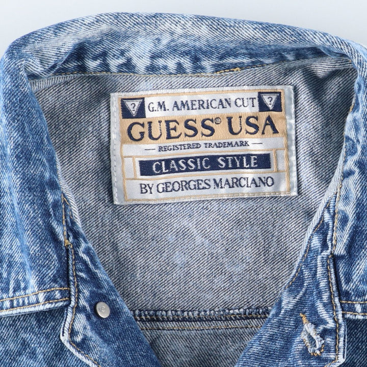 90'S Guess GEORGES MARCIANO denim jacket, made in USA, men's L, vintage /eaa435082