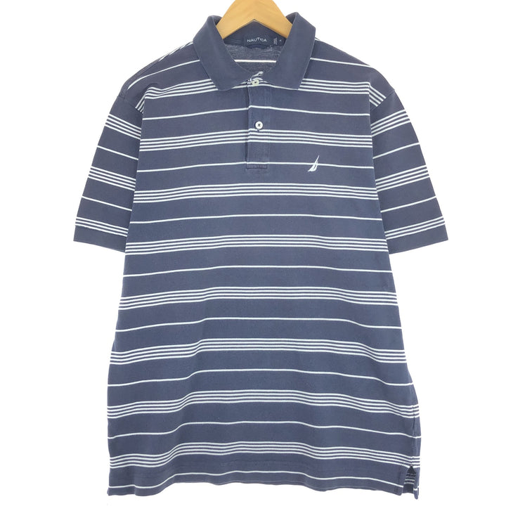 NAUTICA Short Sleeve Striped Polo Shirt Men's M /eaa435094