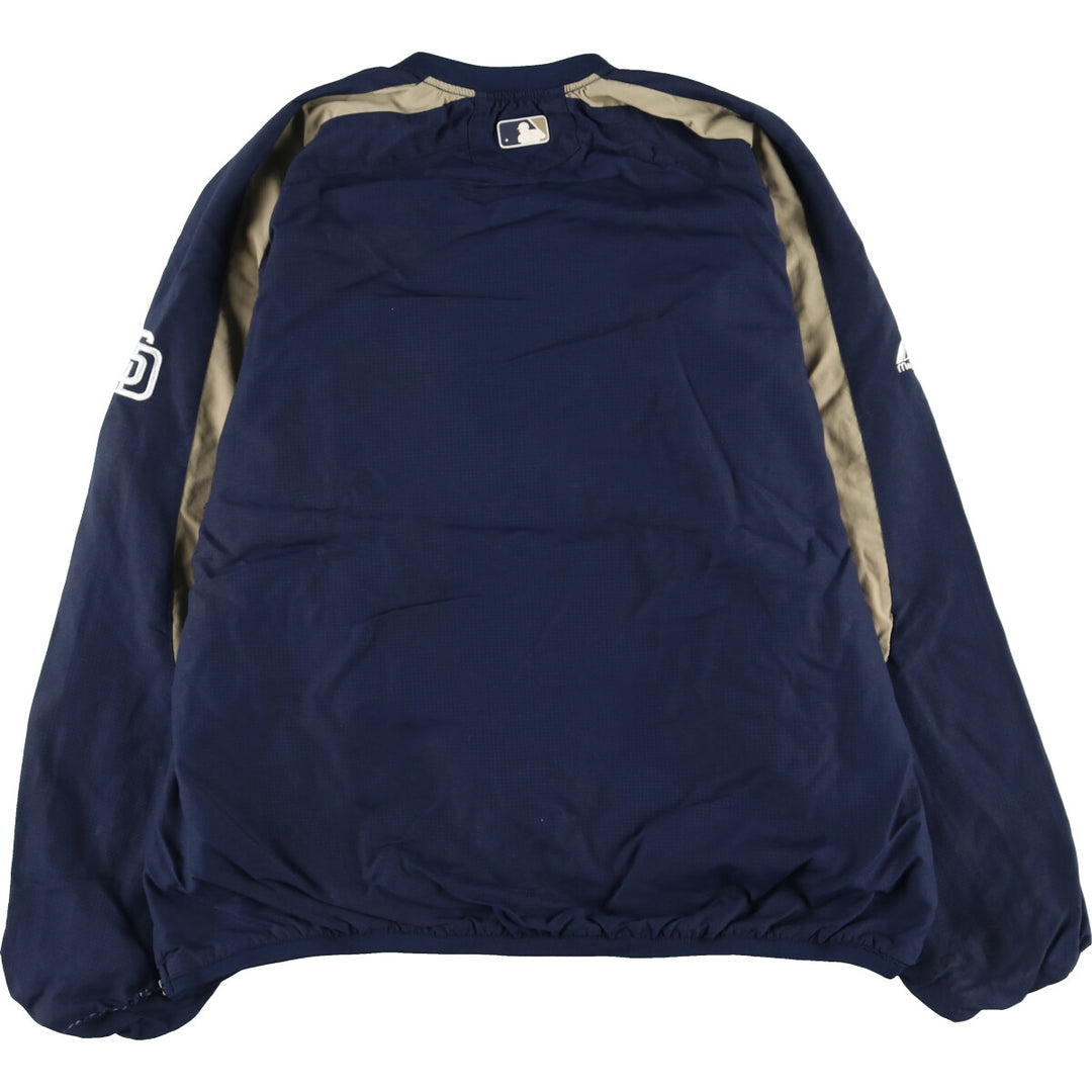 90s~00'S Majestic MLB San Diego Padres Half Zip Nylon Pullover Men's L Vintage /eaa435146