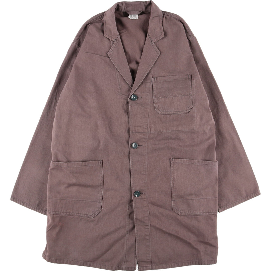 Eurowork Shop Coat Men's L cotton gray type Vintage Second Hand