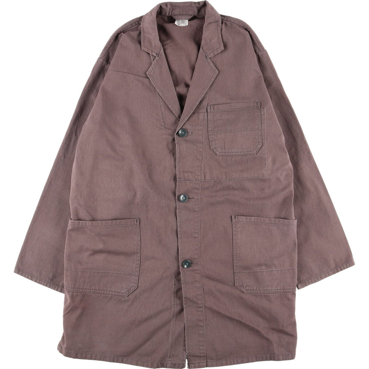 Eurowork Shop Coat Men's L cotton gray type Vintage Second Hand