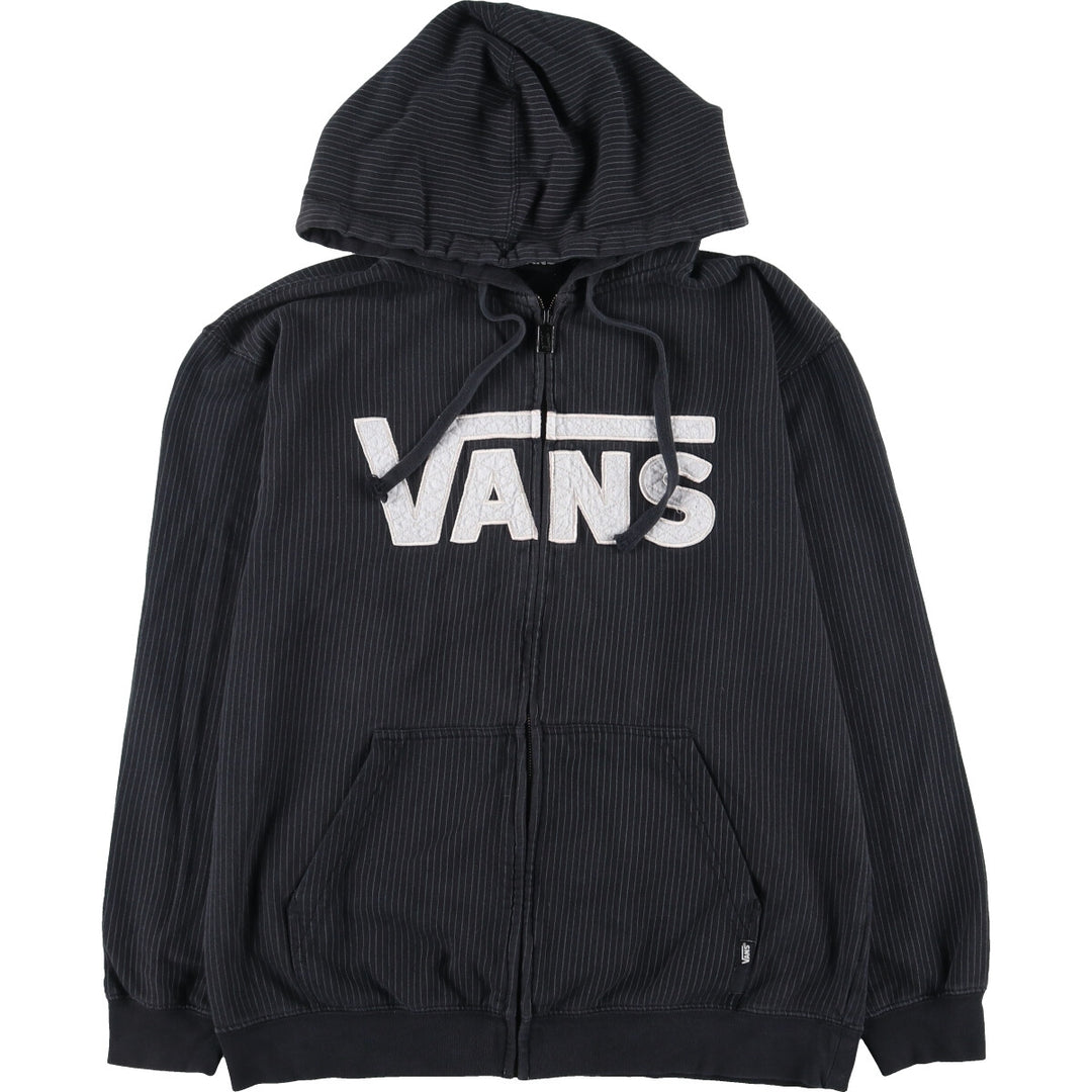 VANS Stripe Pattern Sweat Full Zip Hoodie Men's L /eaa435195