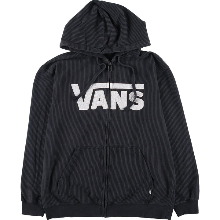VANS Stripe Pattern Sweat Full Zip Hoodie Men's L /eaa435195