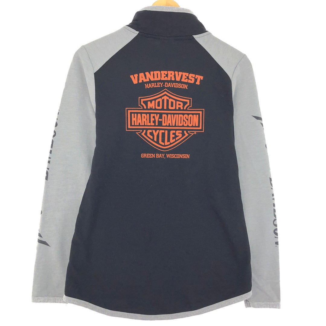 Harley-Davidson Sleeve Print Double-Sided Print Full Zip Sweatshirt Trainer Women's M /eaa435196