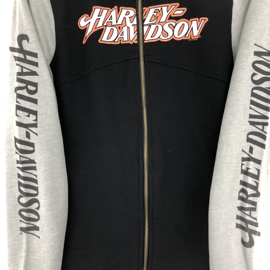 Harley-Davidson Sleeve Print Double-Sided Print Full Zip Sweatshirt Trainer Women's M /eaa435196