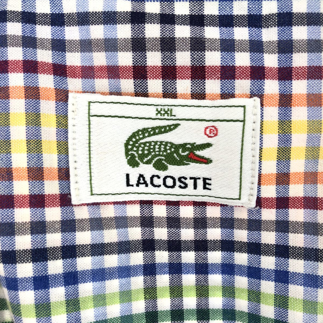 Lacoste LACOSTE short sleeve button down check shirt men's XXL /eaa435434