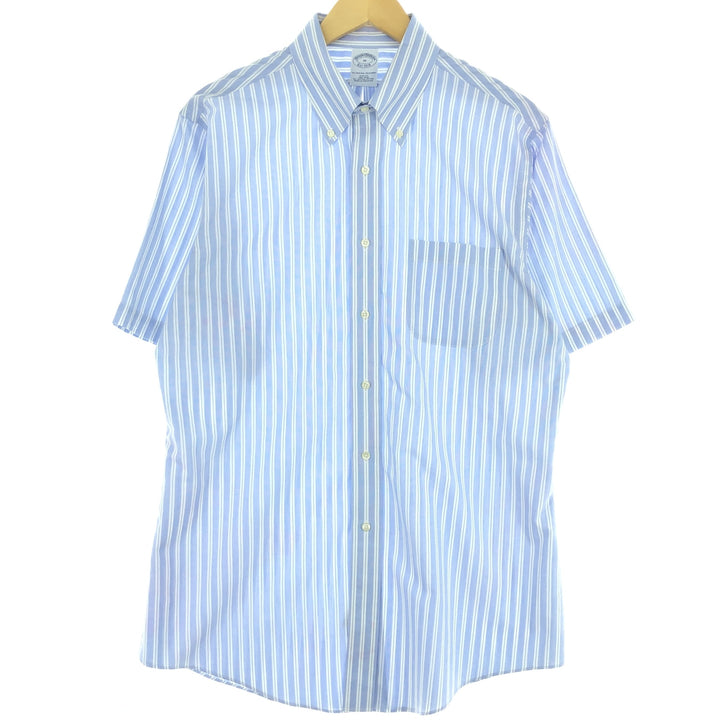 Brooks Brothers Est.1818 SLIM-FIT short sleeve button-down striped shirt, men's L /eaa435456