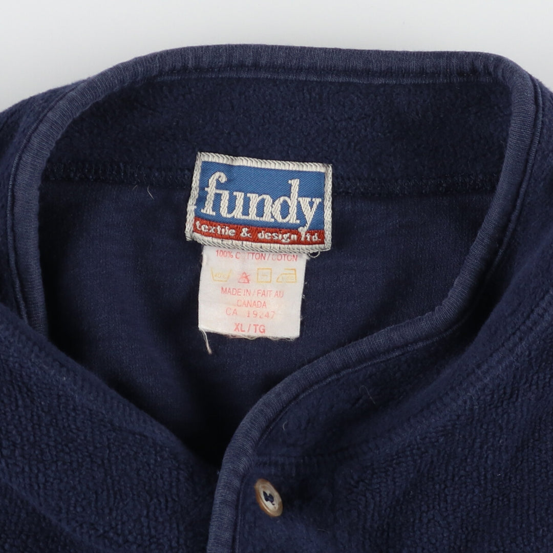 FUNDY Henley Sweatshirt, Made in Canada, Men's XL /eaa435520