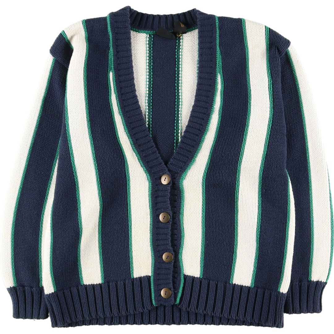 LIZSPORT Stripe Pattern Cotton Knit Cardigan Women's S /eaa435739