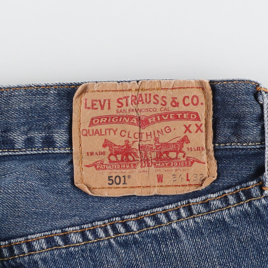 Levi's 501 STRAIGHT LEG BUTTON-FLY Euro model straight denim pants for men w33 / eaa435762