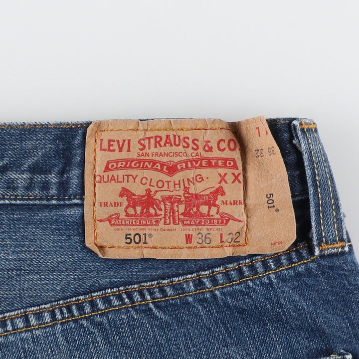 Levi's 501 STRAIGHT LEG BUTTON-FLY Euro model straight denim pants for men w35 /eaa435772