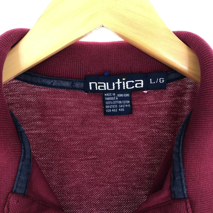 90'S NAUTICA Short Sleeve Polo Shirt Men's L Vintage /eaa435805