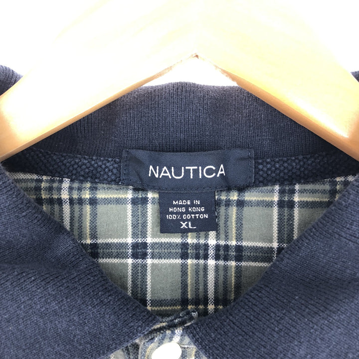 NAUTICA Short Sleeve Check Polo Shirt Men's XL /eaa435807