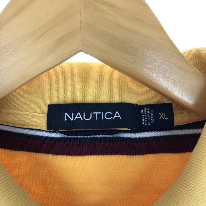 00s~ NAUTICA Short Sleeve Striped Polo Shirt Men's XL /eaa435809